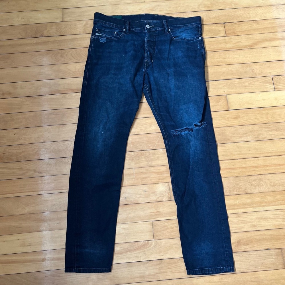 Diesel Tepphar Slim Carrot Distressed Jeans Dark Wash 0848D Mens 33x30